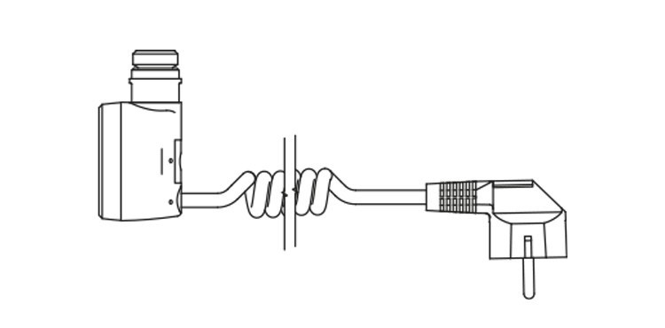 U - Kroucený kabel se zástrčkou

